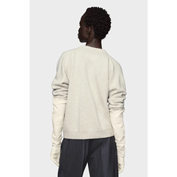 Maison Margiela Wool V-Neck Cardigan in Light Grey | Cardigan | Coveti