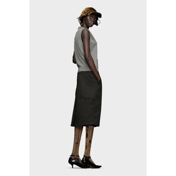 Maison Margiela Wool V-Neck Gilet in Grey | Vests | Coveti