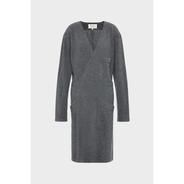 Maison Margiela Wool Wrap Cardigan in Grey | Cardigan | Coveti