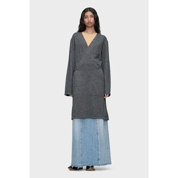 Maison Margiela Wool Wrap Cardigan in Grey | Cardigan | Coveti