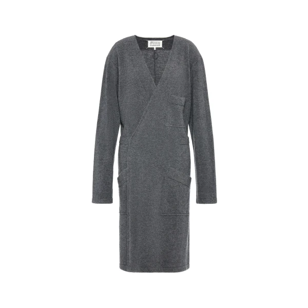 Wool Wrap Cardigan in Grey