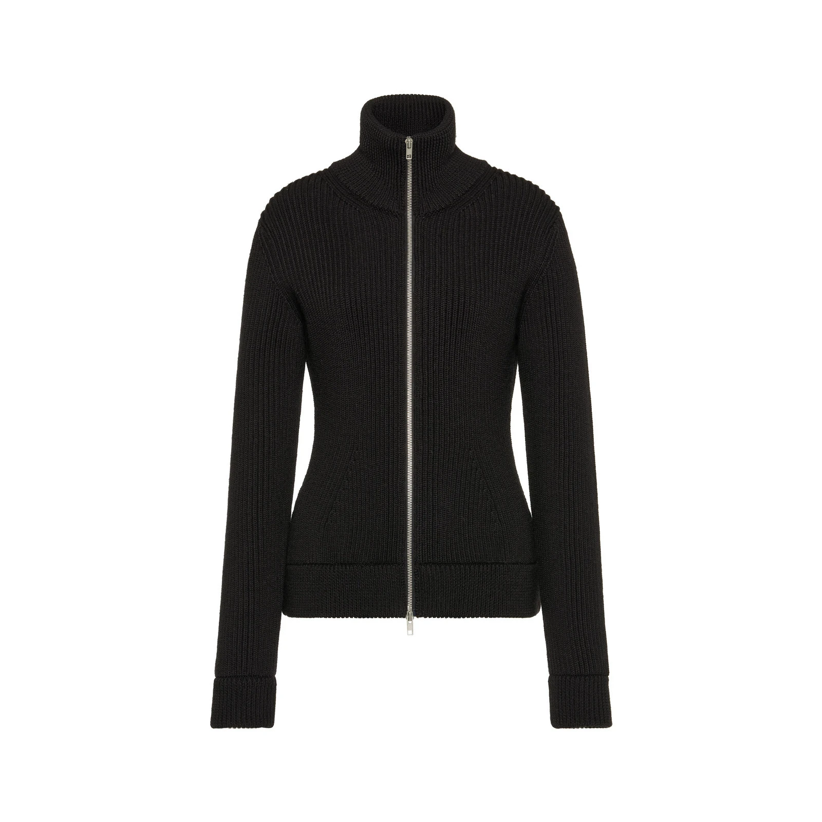 Maison Margiela Wool Zipped Cardigan in Black Maison Margiela Wool Zipped Cardigan in Black | Coveti