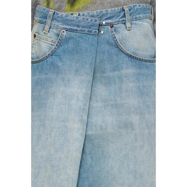 Maison Margiela Wrap Denim Midi Skirt in Blue Jeans | Denim Skirts | Coveti
