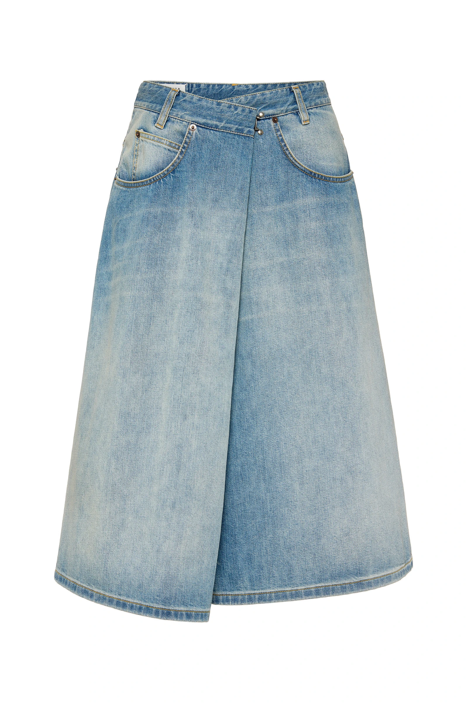 Maison Margiela Wrap Denim Midi Skirt in Blue Jeans Maison Margiela Wrap Denim Midi Skirt in Blue Jeans | Coveti
