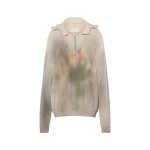 Maison Margiela Zip Knit Pullover in Ecru | Coveti