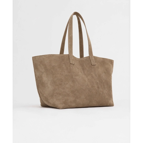 Mansur Gavriel Carryall Tote in Anise Suede, view 2 | Totes & Top-Handle Bags