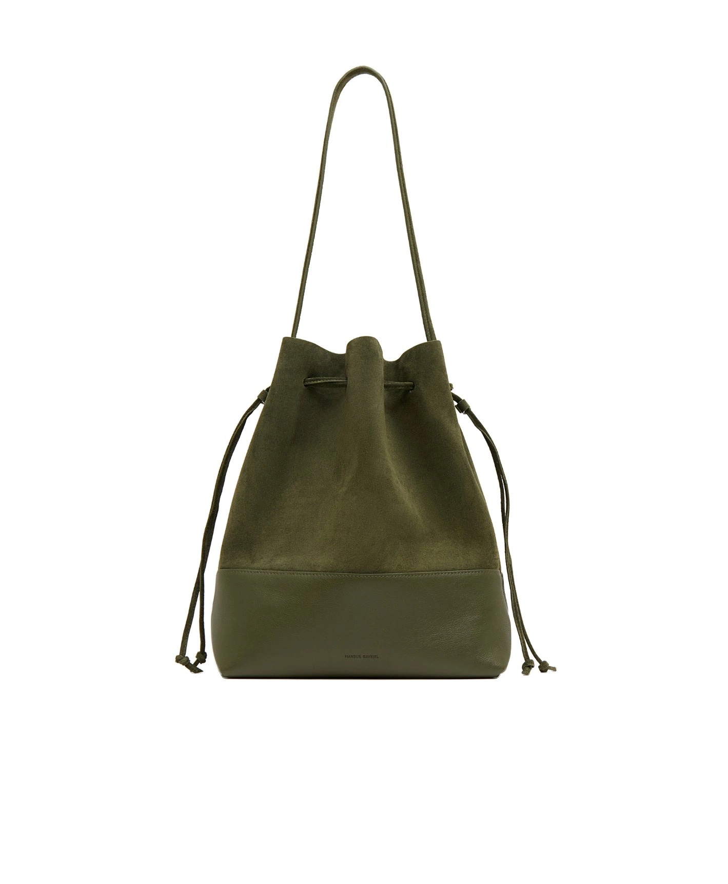 Mansur Gavriel Drawstring Cabas in Algae Suede Mansur Gavriel Drawstring Cabas in Algae Suede | Bucket Bags
