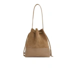 Mansur Gavriel Drawstring Cabas in Anise Suede | Bucket Bags