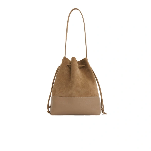 Drawstring Cabas in Anise Suede