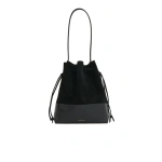Mansur Gavriel Drawstring Cabas in Black Suede | Bucket Bags