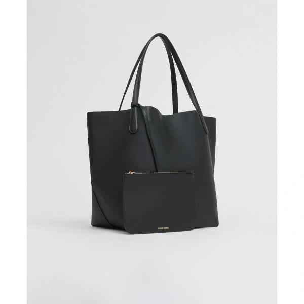 Mansur Gavriel Everyday Soft Tote in Black and Flamma, view 3 | Totes & Top-Handle Bags