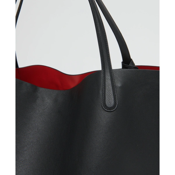Mansur Gavriel Everyday Soft Tote in Black and Flamma, view 4 | Totes & Top-Handle Bags