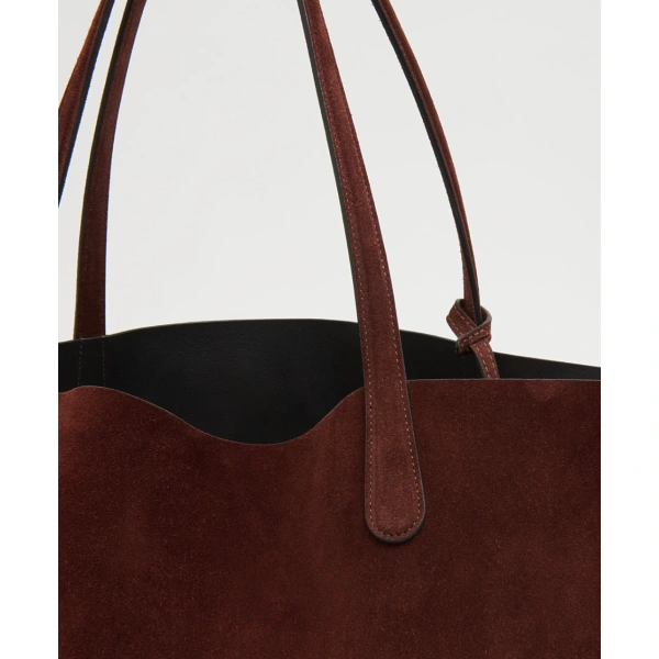 Mansur Gavriel Everyday Soft Tote in Chocolate Suede, view 5 | Totes & Top-Handle Bags