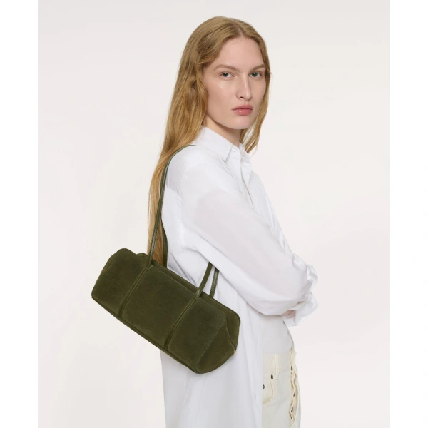 Mansur Gavriel Filo Bag in Algae Suede, view 2 | Shoulder & Crossbody Bags