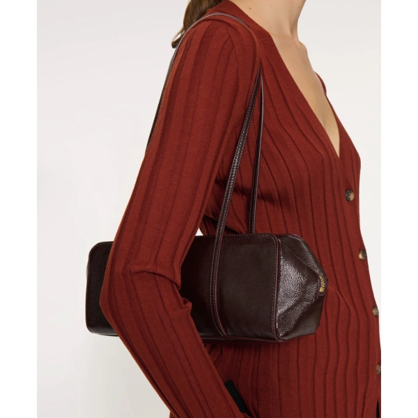 Mansur Gavriel Filo Bag in Aubergine Naplak, view 2 | Shoulder & Crossbody Bags