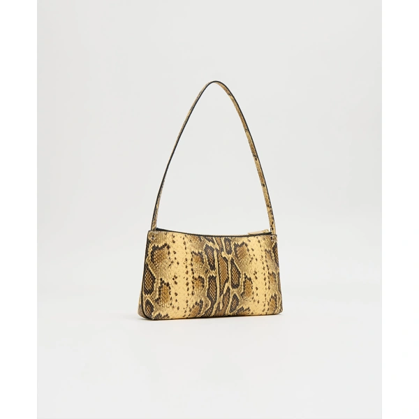 Mansur Gavriel Gaia Shoulder Bag in Golden Roccia, view 3 | Shoulder & Crossbody Bags