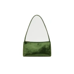 Mansur Gavriel Gaia Shoulder Bag in Olive Plush Velvet | Shoulder & Crossbody Bags