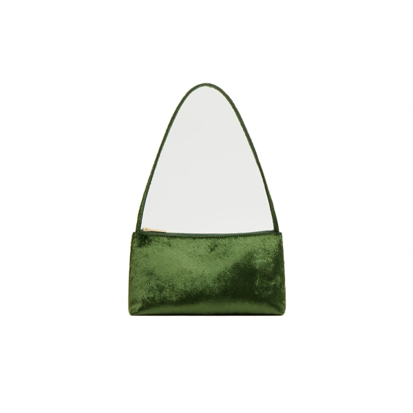 Gaia Shoulder Bag in Olive Plush Velvet