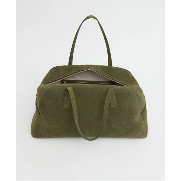 Mansur Gavriel Helios Travel Bag in Algae Nubuck, view 3 | Totes & Top-Handle Bags