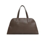 Mansur Gavriel Helios Travel Bag in Ebony Stamped Lambskin | Totes & Top-Handle Bags