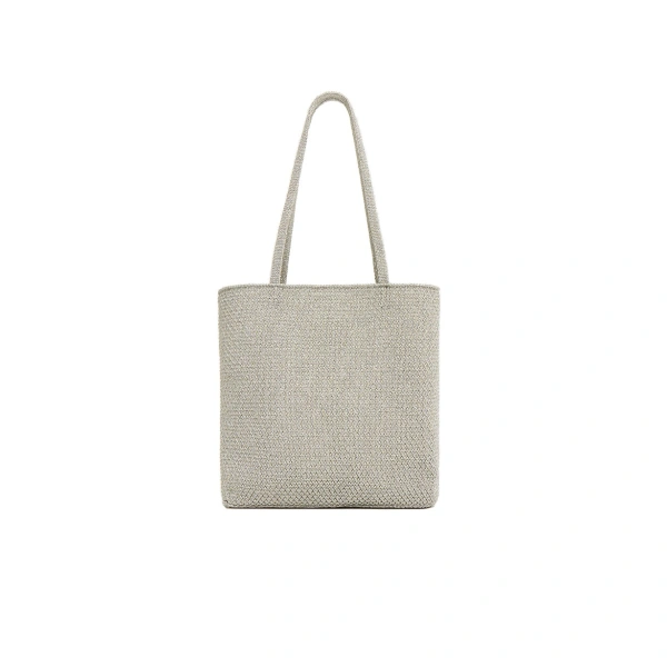 Knit Filo Tote in Silver Knit