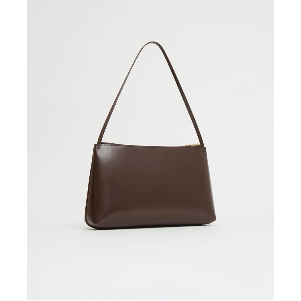 Mansur Gavriel Large Gaia in Chocolate and Warm Grey, view 3 | Shoulder & Crossbody Bags