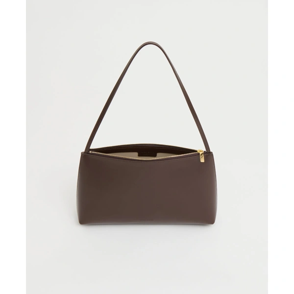 Mansur Gavriel Large Gaia in Chocolate and Warm Grey, view 4 | Shoulder & Crossbody Bags