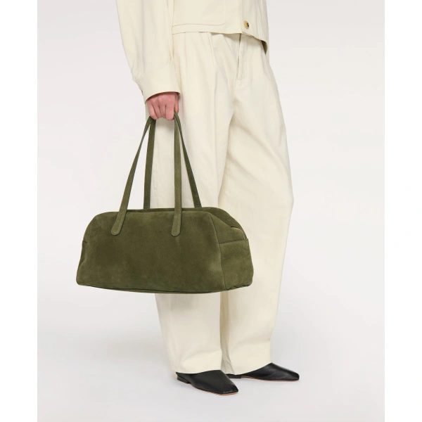 Mansur Gavriel Large Helios in Algae Nubuck, view 2 | Shoulder & Crossbody Bags