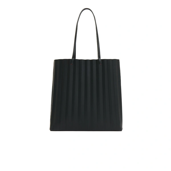 Mansur Gavriel Large Pleated Filo Tote in Black and Flamma | Totes & Top-Handle Bags