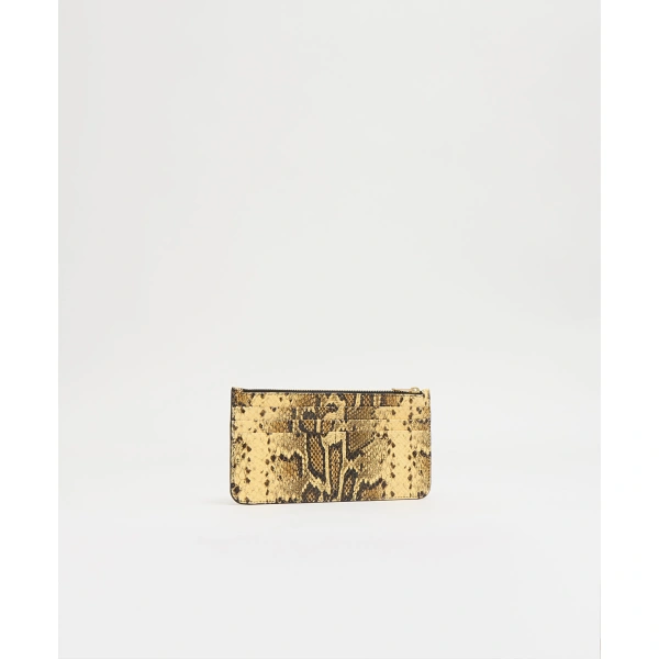 Mansur Gavriel Large Zip Card Holder in Golden Roccia, view 2 | Card Holders