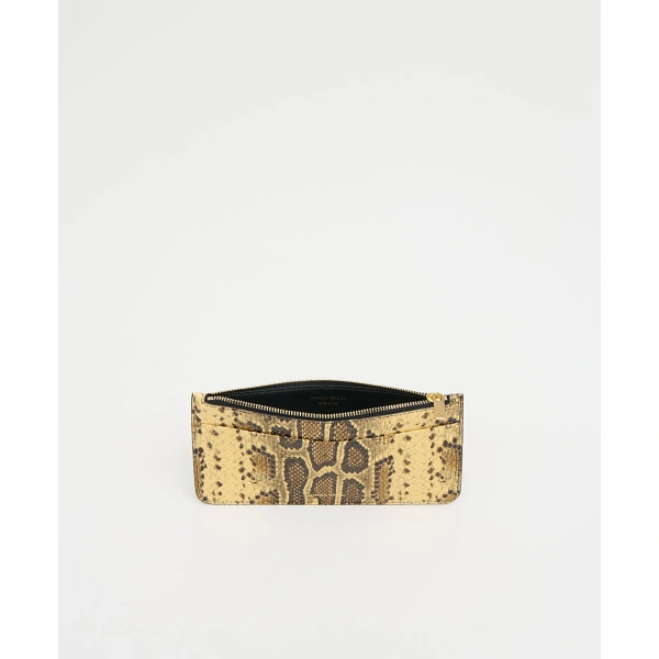 Mansur Gavriel Large Zip Card Holder in Golden Roccia, view 3 | Card Holders