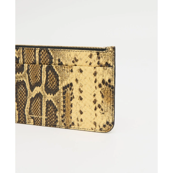Mansur Gavriel Large Zip Card Holder in Golden Roccia, view 4 | Card Holders