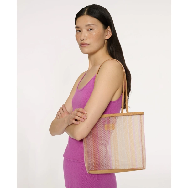 Mansur Gavriel Mesh Filo Tote in Sunset, view 2 | Totes & Top-Handle Bags