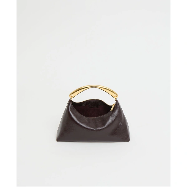 Mansur Gavriel Metal Handle Rhea in Aubergine Naplak, view 4 | Totes & Top-Handle Bags