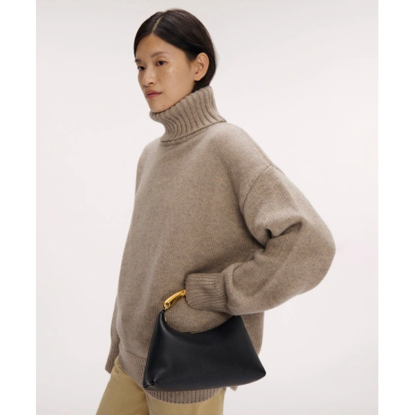 Mansur Gavriel Metal Handle Rhea in Black, view 2 | Totes & Top-Handle Bags