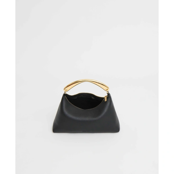 Mansur Gavriel Metal Handle Rhea in Black, view 3 | Totes & Top-Handle Bags