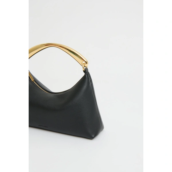 Mansur Gavriel Metal Handle Rhea in Black, view 4 | Totes & Top-Handle Bags