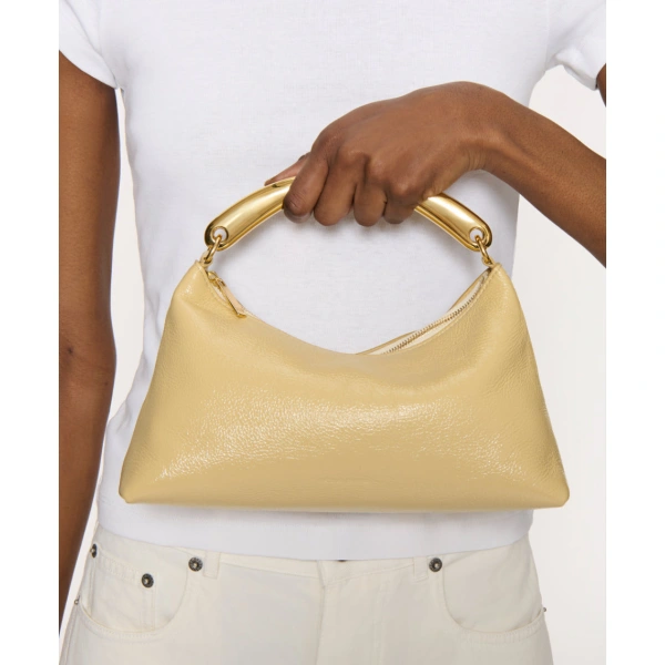 Mansur Gavriel Metal Handle Rhea in Butter Naplak, view 2 | Totes & Top-Handle Bags