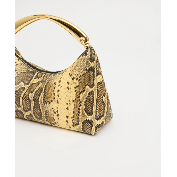 Mansur Gavriel Metal Handle Rhea in Golden Roccia, view 4 | Totes & Top-Handle Bags