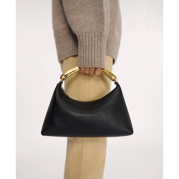 Mansur Gavriel Metal Handle Rhea in Golden Roccia, view 5 | Totes & Top-Handle Bags