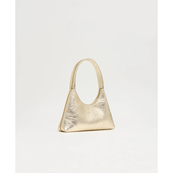 Mansur Gavriel Mini Candy Bag in Crinkled Gold, view 2 | Mini Bags