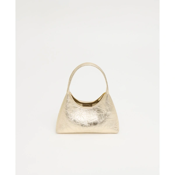 Mansur Gavriel Mini Candy Bag in Crinkled Gold, view 3 | Mini Bags