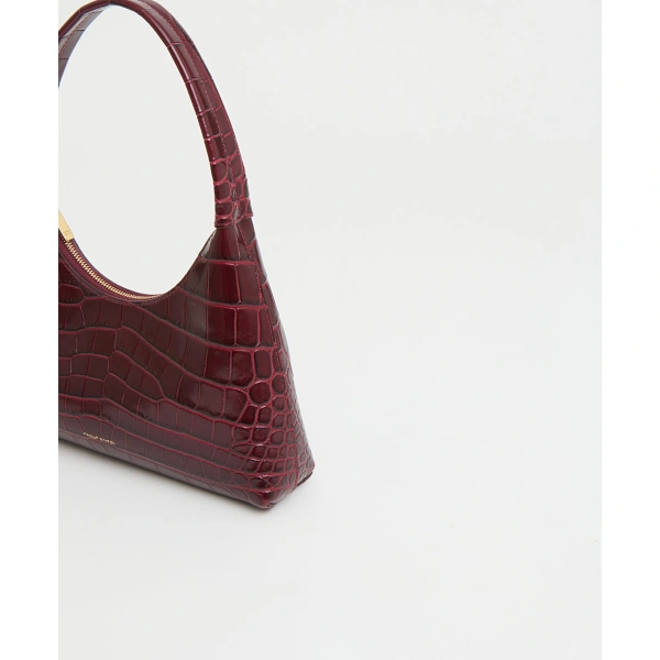 Mansur Gavriel Mini Candy Bag in Oxblood Croc, view 4 | Mini Bags