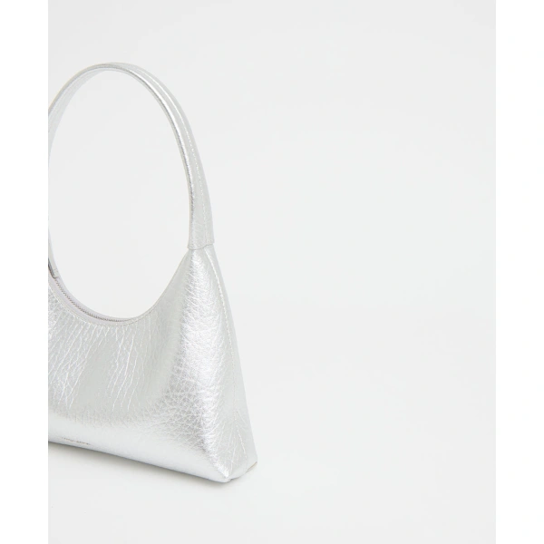 Mansur Gavriel Mini Candy Bag in Tumbled Silver, view 4 | Mini Bags
