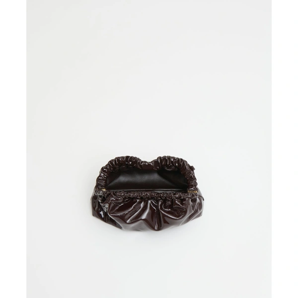 Mansur Gavriel Mini Cloud Clutch in Aubergine Soft Patent, view 3 | Clutch Bags