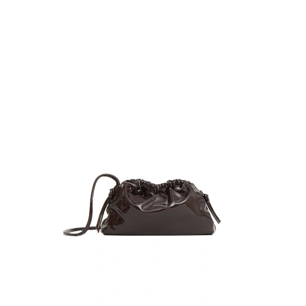 Mini Cloud Clutch in Aubergine Soft Patent