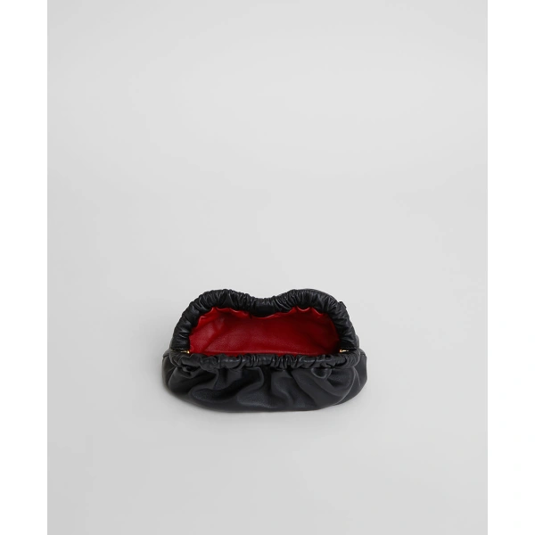 Mansur Gavriel Mini Cloud Clutch in Black and Flamma, view 2 | Clutch Bags