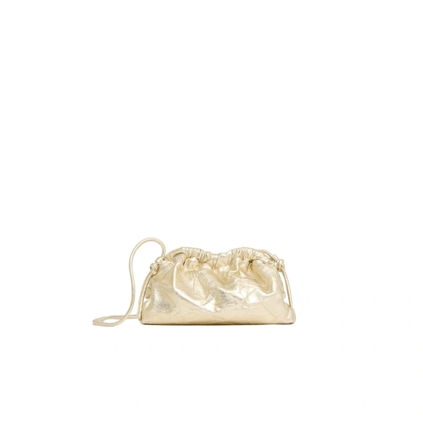 Mini Cloud Clutch in Crinkled Gold