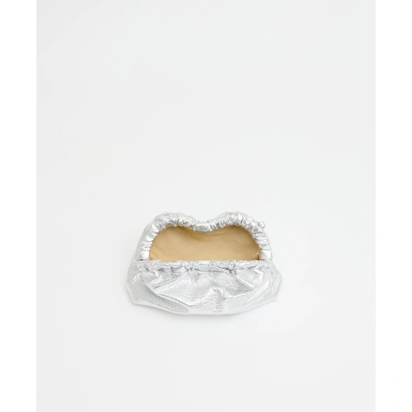 Mansur Gavriel Mini Cloud Clutch in Tumbled Silver, view 5 | Clutch Bags
