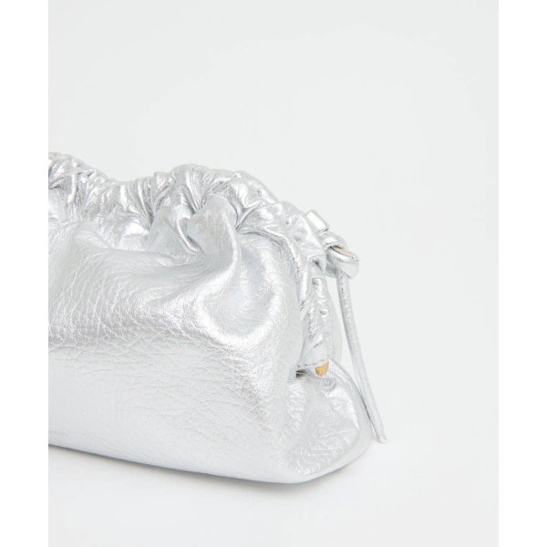 Mansur Gavriel Mini Cloud Clutch in Tumbled Silver, view 6 | Clutch Bags